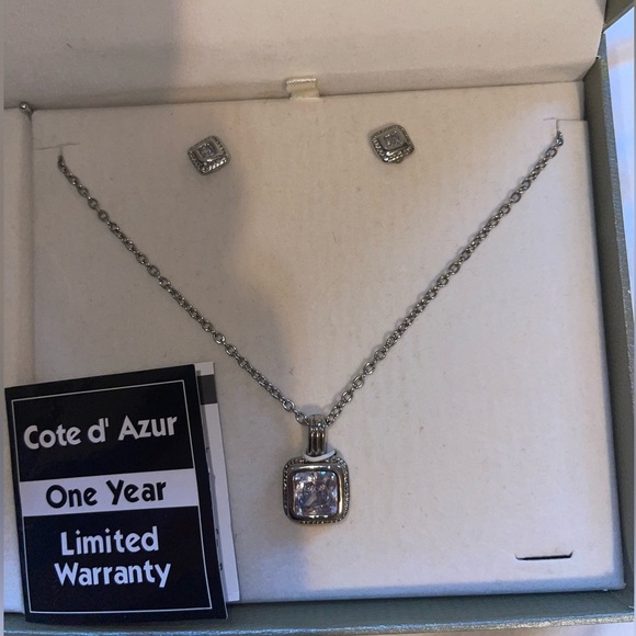 Vintage Cote d’ Azur Jewelry Set With Box Matching Watch  Necklace Earrings - Picture 4 of 8